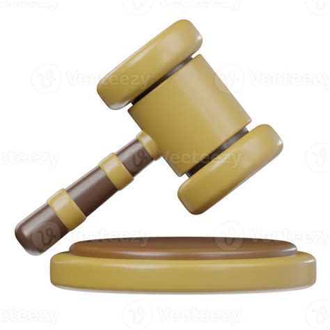 Law Court Hammer Icon 3d Render Illustration 51069693 Png