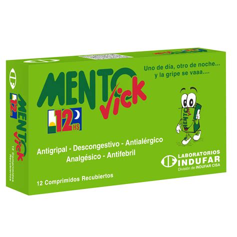 MENTOVICK 12 HORAS COMP REC X 12 Laboratorios Indufar C I S A