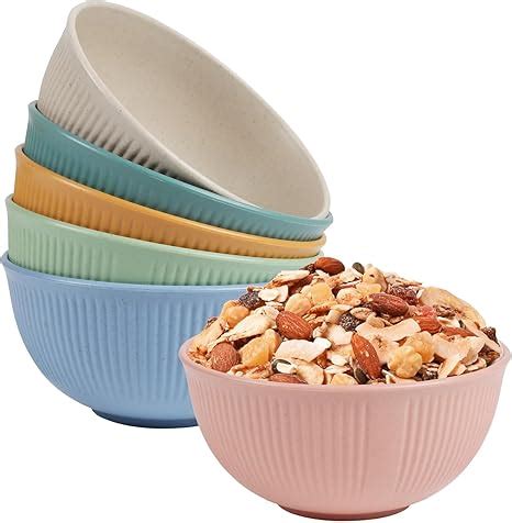 Zythrem Unbreakable Cereal Bowls 26OZ Cereal Bowls Set of 6 Lightweight ...