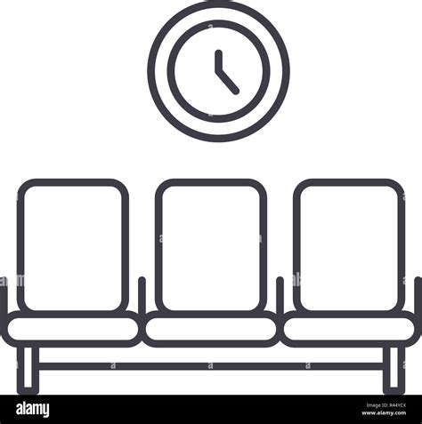 Waiting Room Line Icon Concept Waiting Room Vector Linear Illustration