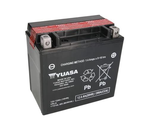 Bike Yuasa YTX14L BS 12V 12Ah MAKS POWER