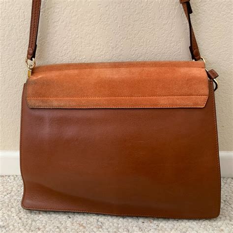 Chloe Faye Shoulder Bag Medium Leather And Suede Brown Gem