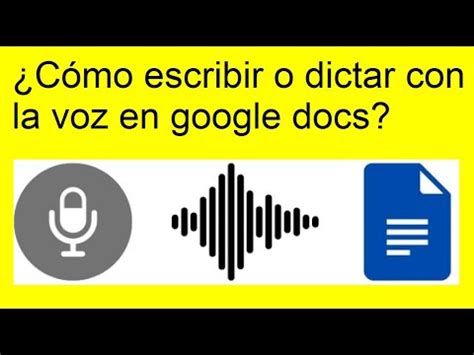 Dictar Escribir Por Voz Con Google Docs Word Youtube