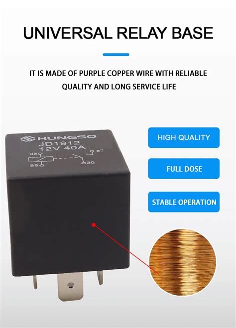 Jd1914 12v 24v 30a 40a 60a 4pin 5 Pin Auto Relay Universal Car Relay ...