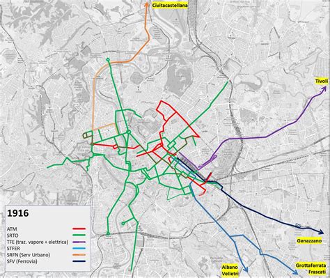 Mappe Della Rete Tranviaria Di Roma