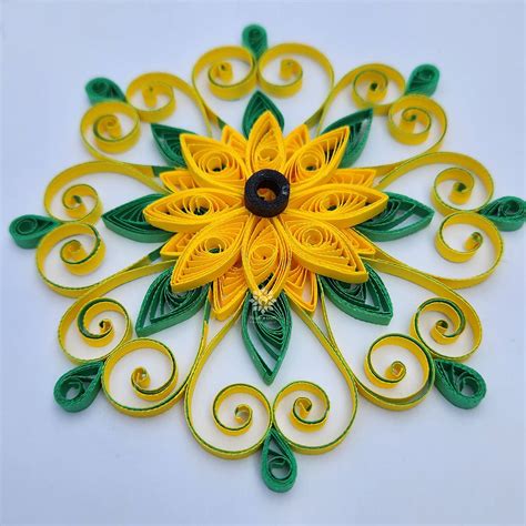 Paper Quilling Sunflower Mandala Frame | Trupti's Craft