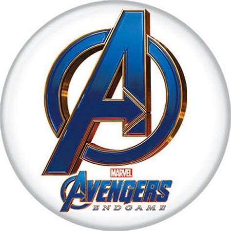 Marvel The Avengers Endgame Logo Symbol White Licensed 1.25 Inch Button ...