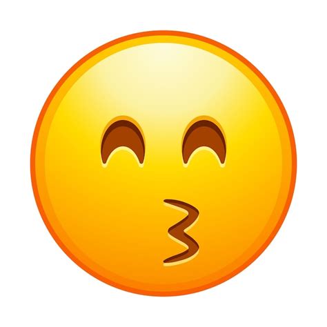 Premium Vector Top Quality Emoticon Kissing Emoji With Closed Eyes ...