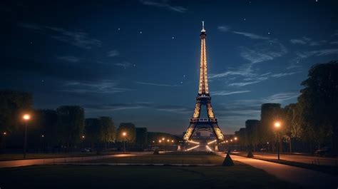 Premium Photo | Night view of Eiffel Tower