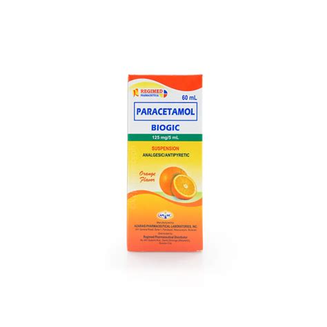 Biogic 125mg 5ml Paracetamol Orange Syrup 60ml