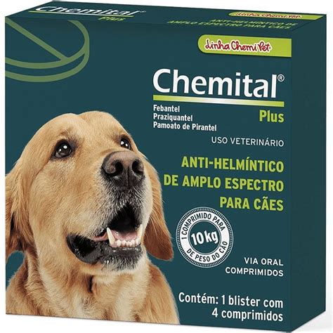 Vermifugo Chemital Plus para Cães Chemitec 4 comprimidos Pet Shop