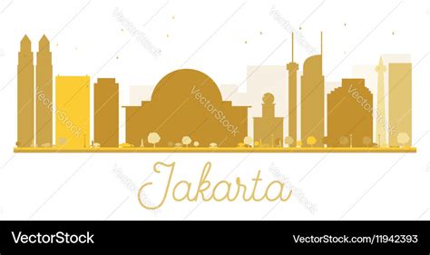 Jakarta Stadt Skyline Goldene Silhouette Vektorbild