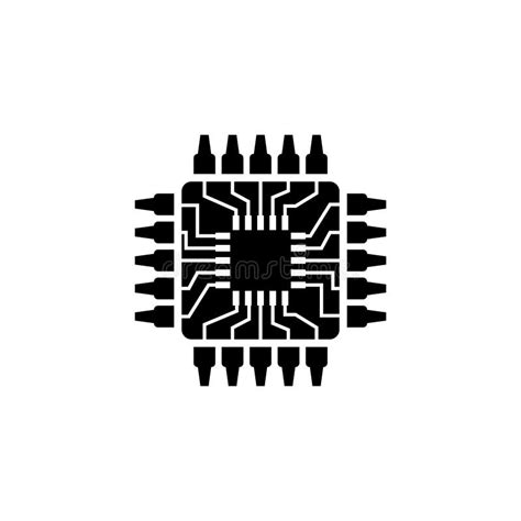 Cpu Microprocesador Microchip Icono Plano Del Vector De La Placa De