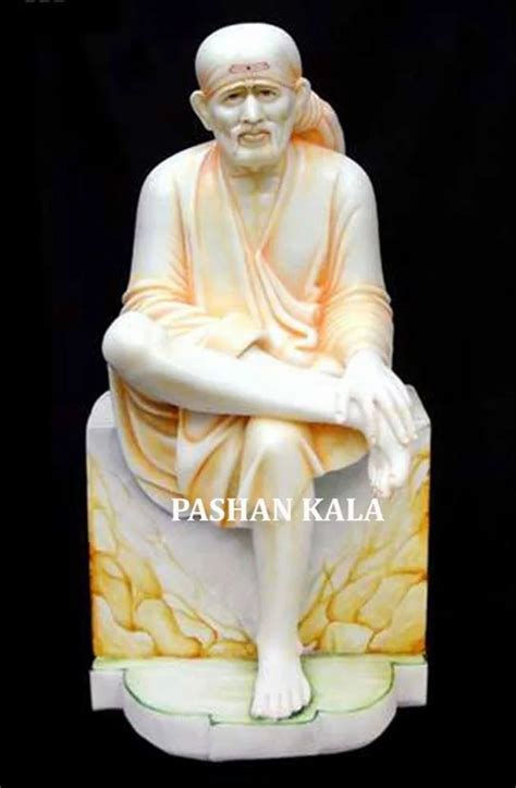 Hindu White Marble Shirdi Sai Baba Statue Sizedimension Standard