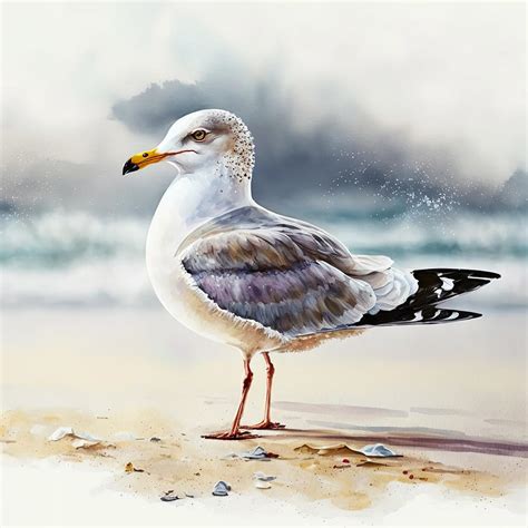 Seagull Watercolor Painting Painting By Luke Dwyer Fine Art America