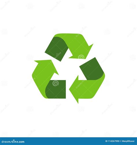 Recycling Symbol With Green Arrows Isolated Recycle Icon On The White Background Earth Day