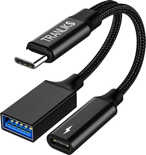 TRANLIKS USB C Splitter USB C OTG Adapter Mit Ladefunktion USB C Y