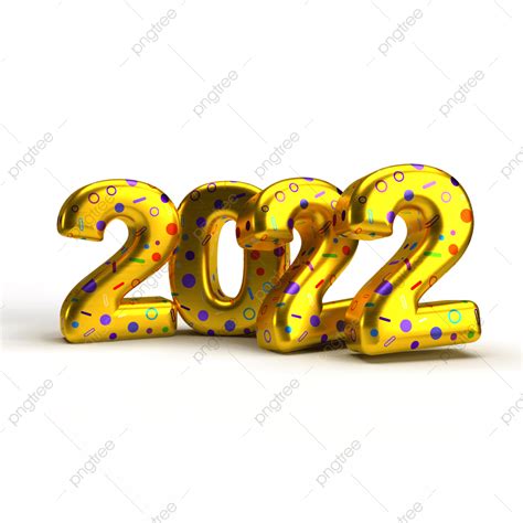 2022 黃金 3d 渲染 2022年新年 2022年 黃金 3d 2022 Png素材圖案，psd和png圖片免費下載