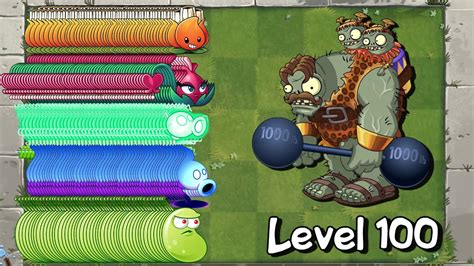 PvZ 2 Every 100 Plant Max Level Vs Strongman Gargantuar 100 Level YouTube