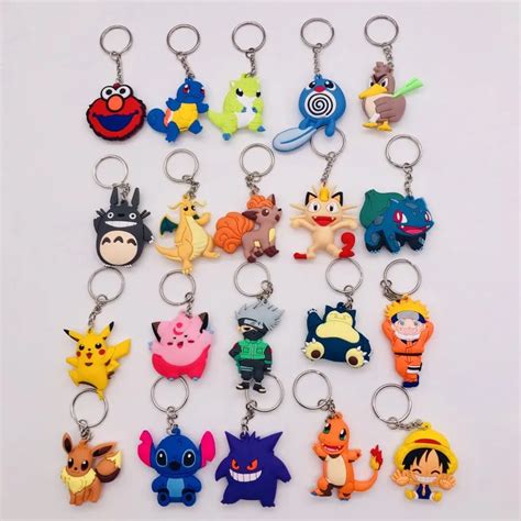 Aliexpress Buy 3D Anime Figure Pokemon Go Keychain PVC Cartoon