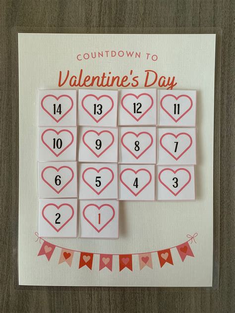 Valentine's Day Countdown Calendar for Children, Interactive Counting ...