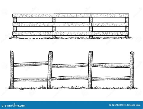 Line Drawing Of A Fence Warehouse Of Ideas