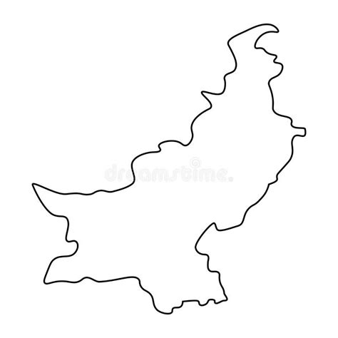 Pakistan Map Outline Vector Illustration Stock Vector - Illustration of political, border: 125661484