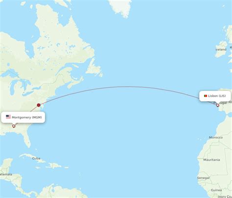 All Flight Routes From Lisbon To Montgomery Lis To Mgm Flight Routes