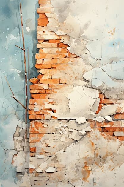 Premium Ai Image Crumbling Bricks And Peeling Paint Create A Textured