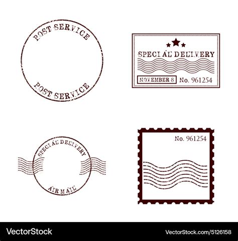 Stamp mail Royalty Free Vector Image - VectorStock