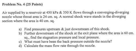 Solved Problem No Points Air Supplied By A Reservoir Chegg