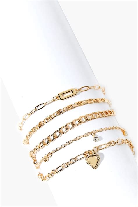 Heart Charm Bracelet Set