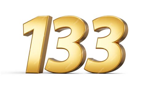 Premium Photo | 3d number 133 one hundred thirty three gold text ...