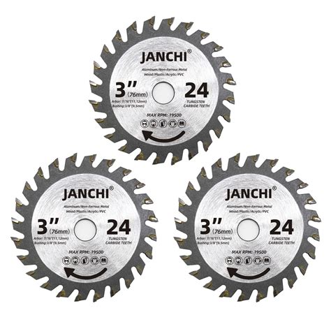 3Pack 3 Inch 24T Carbide Circular Saw Blade For Cuts Woods Plastic