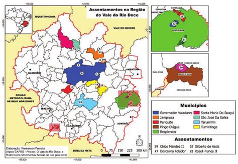 Mapa Dos Assentamentos Na Regi O Do Vale Do Rio Doce Grupo