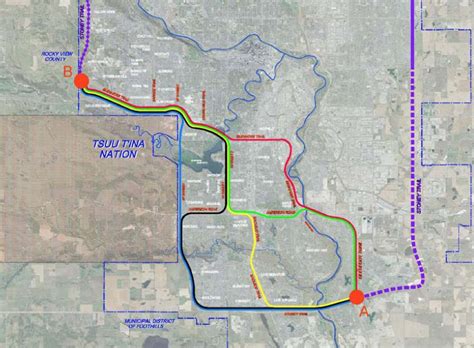 A Map Of The Potential Sw Route Of Stoney Trail