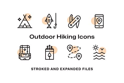 30 Outdoor Hiking Icons Behance