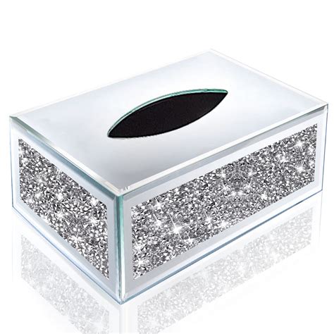 Wocred Funda Rectangular Con Espejo Caja De Pa Uelos De Diamantes