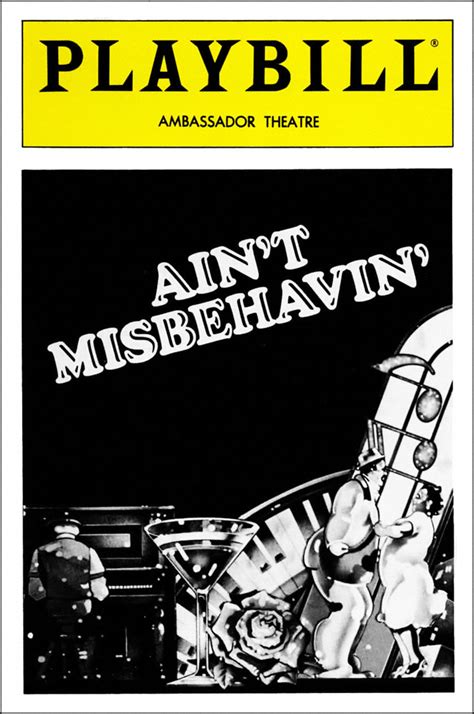 Ain T Misbehavin Broadway Ambassador Theatre 1988 Playbill