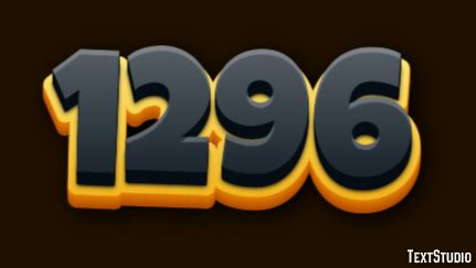 1296 Text Effect and Logo Design Number