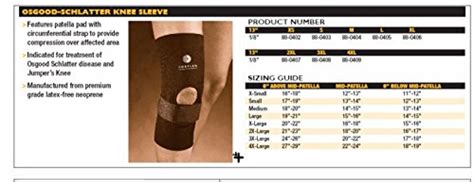 Corflex Osgood Schlatter Knee Patella Sleeve 18 Neoprene Large