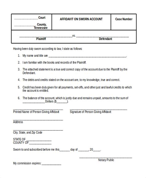 Free 9 Sample Sworn Affidavit Forms In Pdf Ms Word