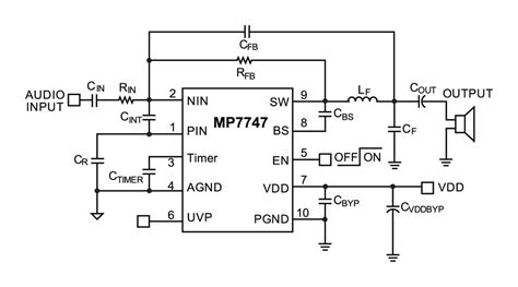 Mp V X W Class D Stereo Single Ended Audio Amplifier Mps