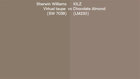 Sherwin Williams Virtual Taupe Sw 7039 Vs Kilz Chocolate Almond