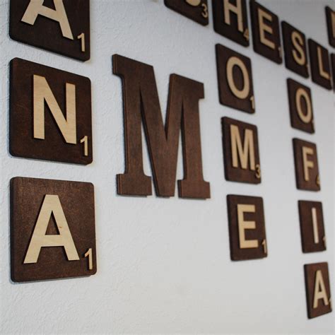 8x8 Large Scrabble Letters For Wall Wood Scrabble Tiles Wall Etsy