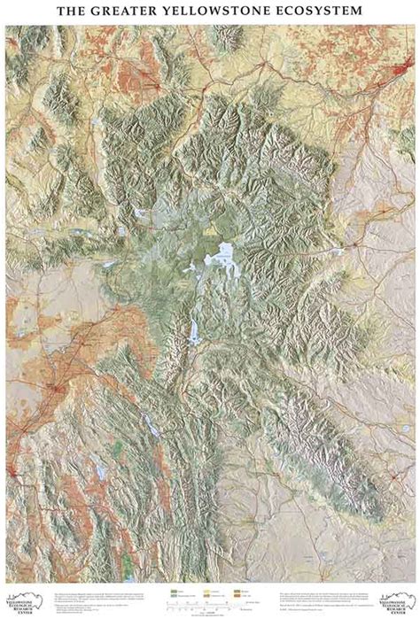 Greater Yellowstone Ecosystem Physical Map - UM Crown of the Continent and Greater Yellowstone ...