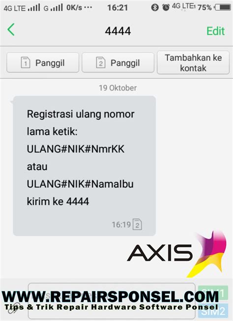 Cara Daftar Kartu Axis Via Sms