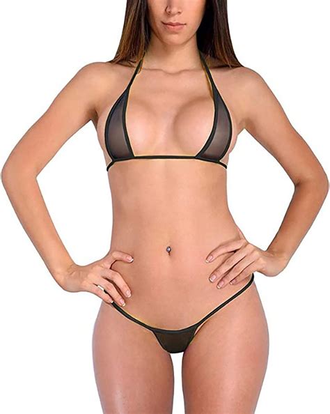 Amazon Linvme Women S See Through Mesh Micro Bikini Extreme Slutty