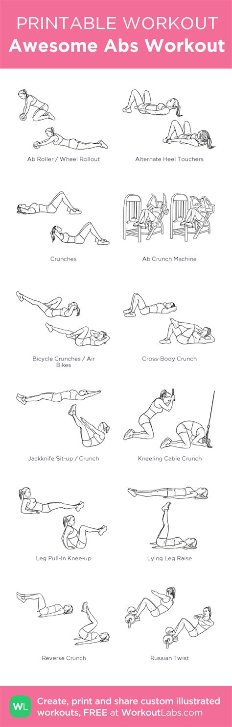 Awesome Abs Workout My Custom Printable Workout By Workoutlabs