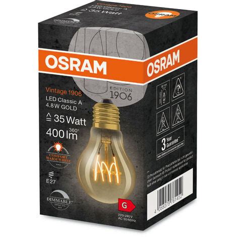 Osram Vintage Led Lampe Mit Gold T Nung W Lm